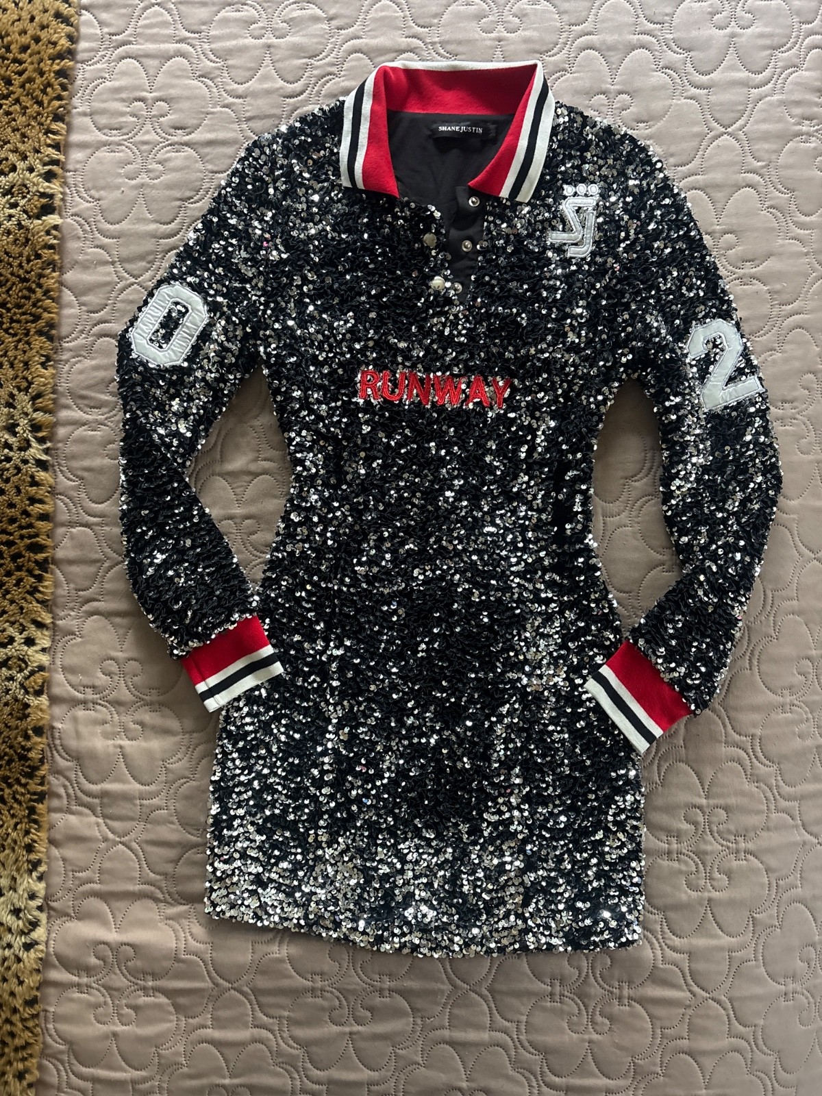 Shane Justin Sequin Runway Dress