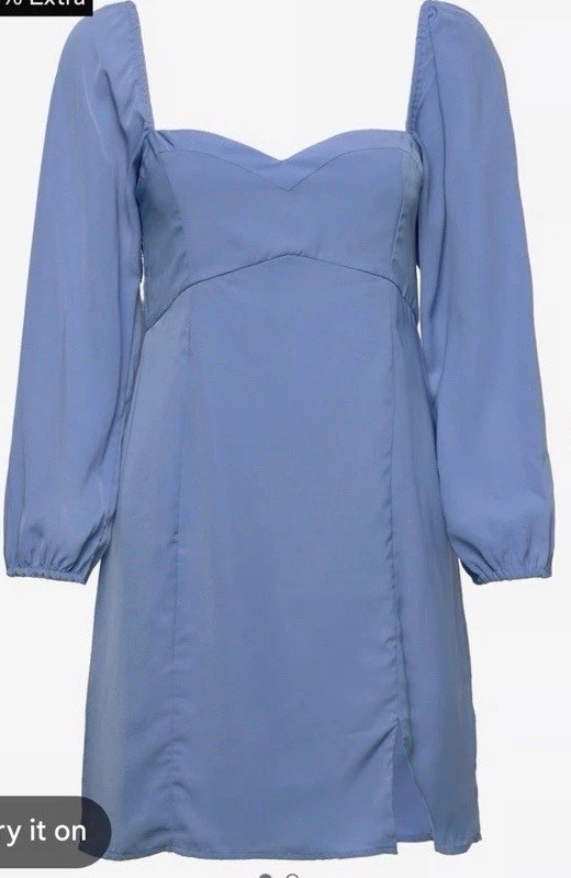 Abercrombie & Fitch Blue Long Sleeve Short Dress Size Small Tall