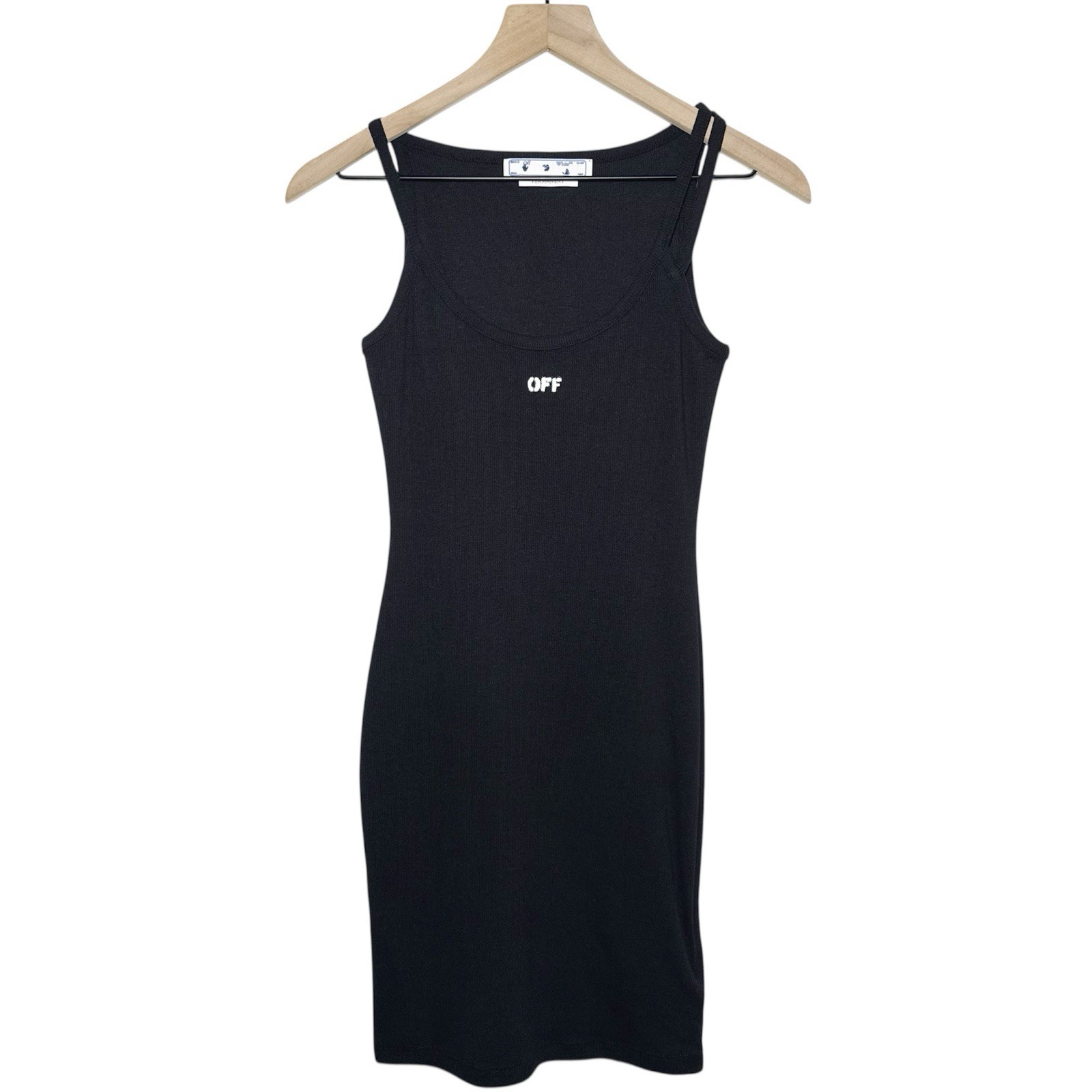 Off-White Women’s Off Stamp Basic Rib Dress in Black Size IT 40 / US 4