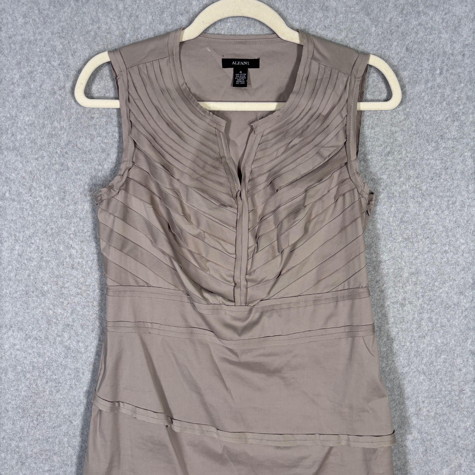 Alfani Dress 4 Bandage Layer Asymmetric Stretch Neutral Quiet Luxury Avant Garde