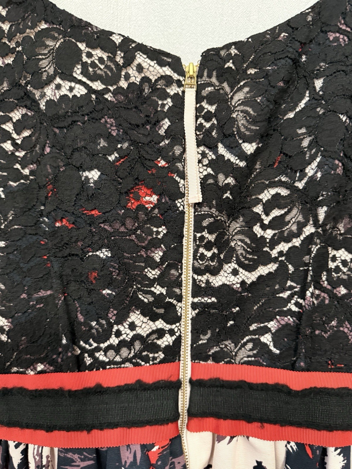Peter Som x Made in Kind Black Lace Sequin Beaded Floral Dress Sleeveless 0