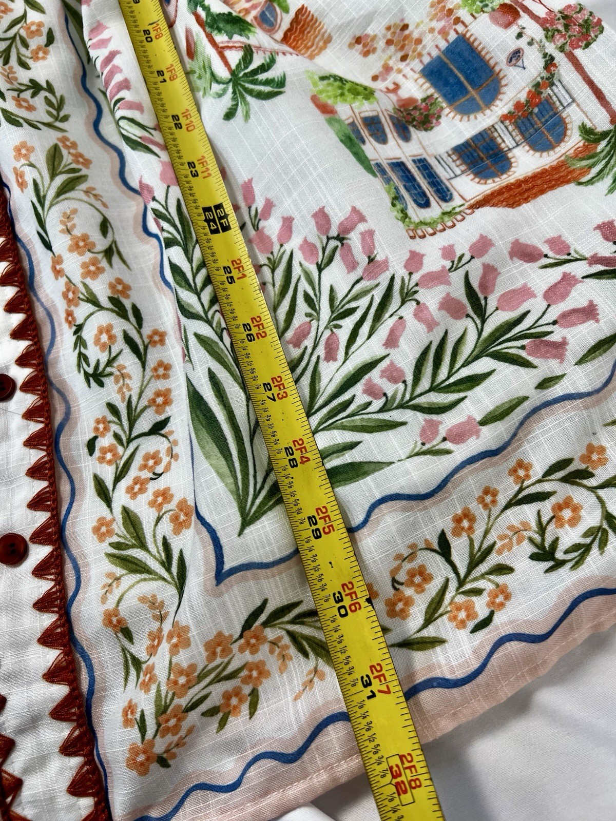 🔥NWOT En Saison Alaia Scarf Print Mini Dress Ivory Terracotta Medium