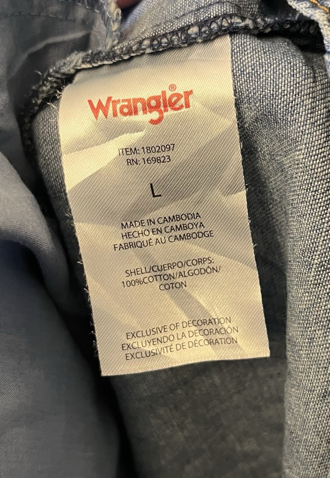 NWT Wrangler Long Sleeve Western Pearl Snap Denim Dress Women’s Size Large