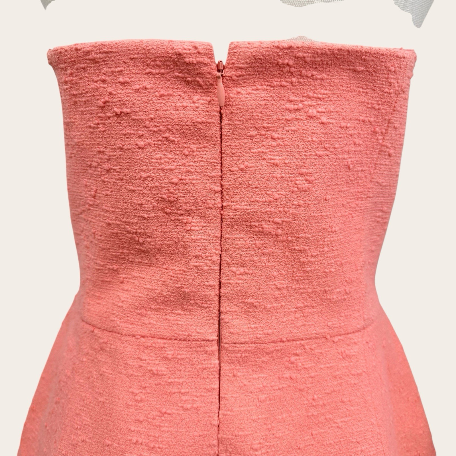 Carolina Herrera Embroidered Strapless Mini Dress Sunset Coral SZ 12 NWT $3490