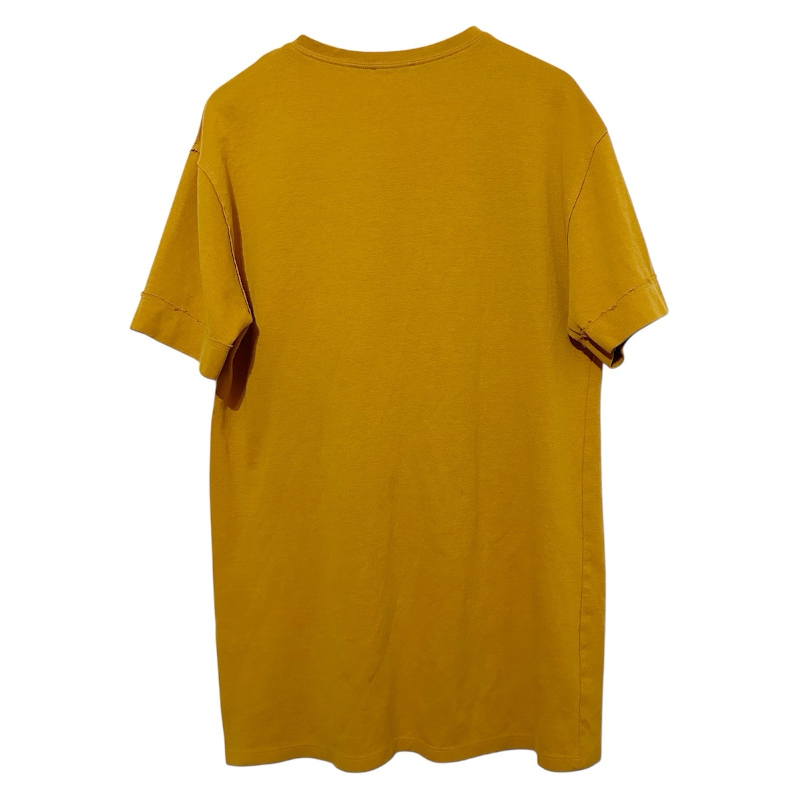 Zara Mustard Yellow TShirt Shift Dress Cotton Blend Casual Minimalist Size Large