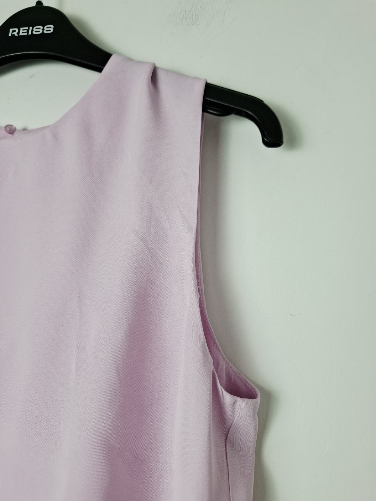Reiss Elina Draped Tuck Mini Dress, Pale Pink – Size 10