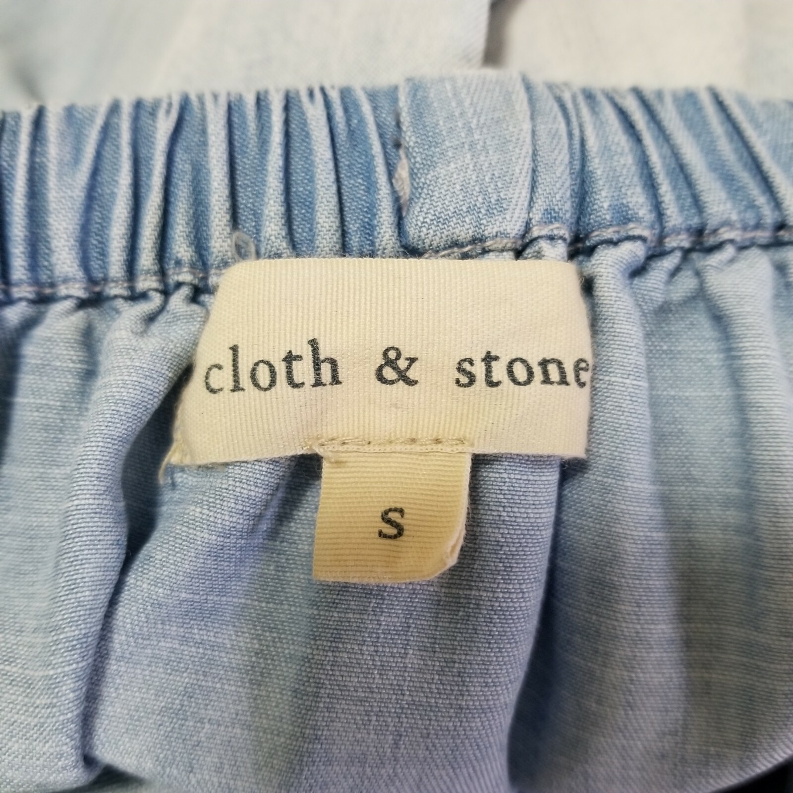 Cloth & Stone Womens Dress Chambray Off Shoulder Tunic Shift Sandwashed Blue S