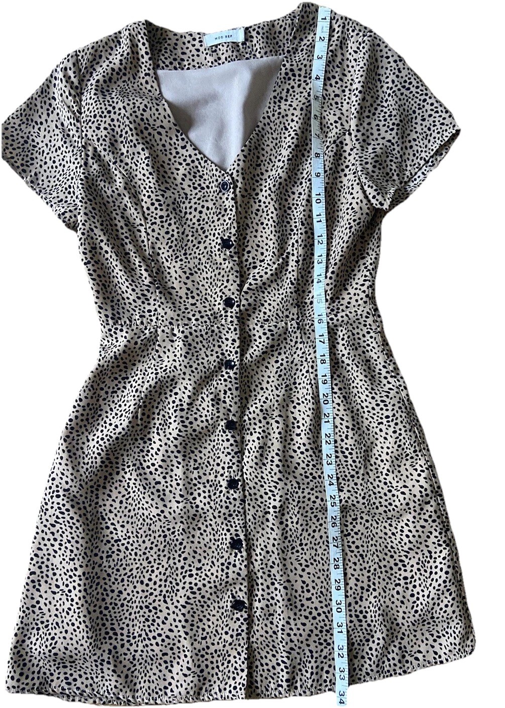 Mod Ref Cheetah Black & Brown Animal Print w/ lining A-line dress Size S Small