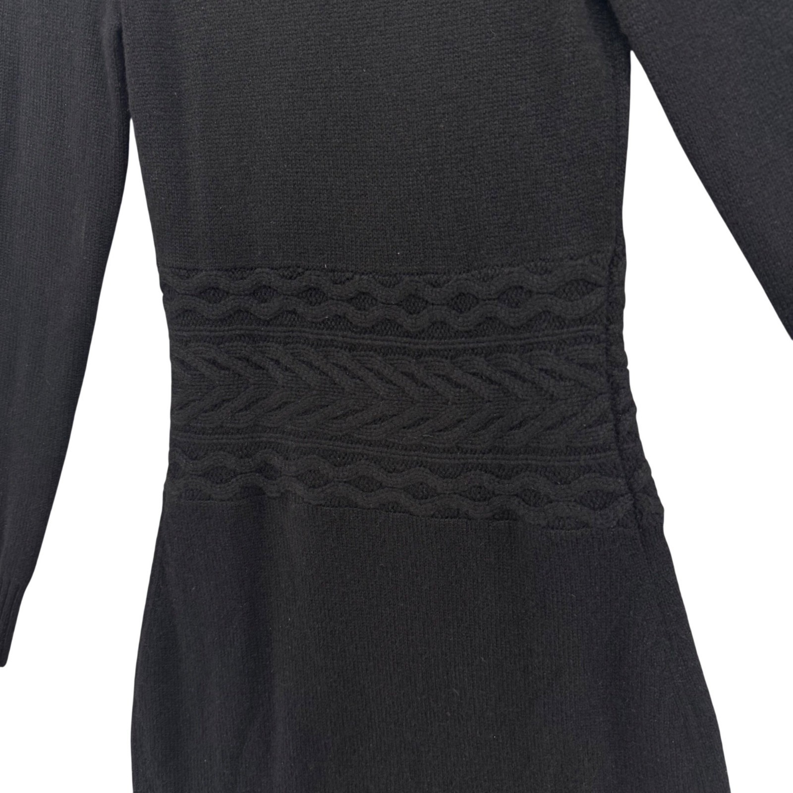 Black Saks Fifth Avenue Cashmere Sweater Dress Black Long Sleeve Knit Size XS