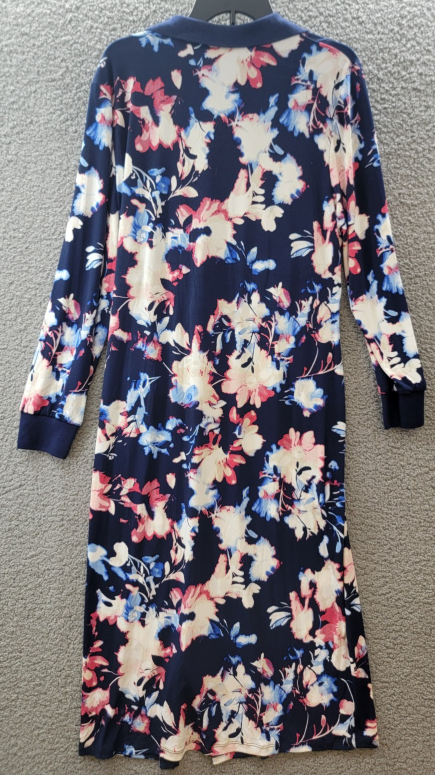 Jones New York Collared Twisted Wrap Midi Dress Women’s Size XL Pacific Navy