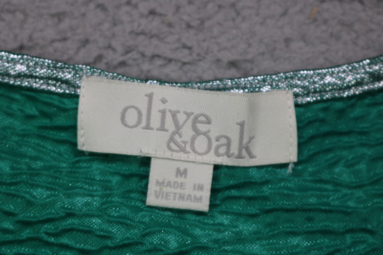 Olive & Oak Green & Silver Shimmering Bodycon Dress-Size Medium-Stretchy