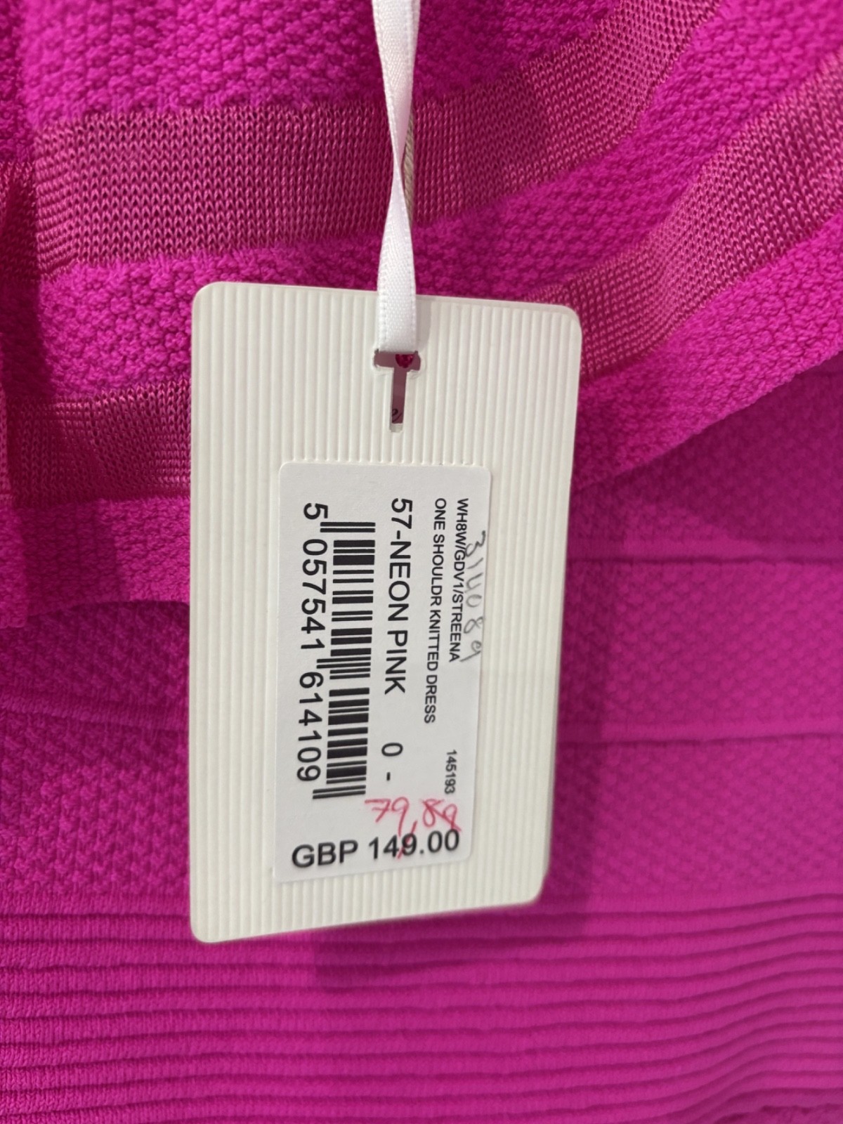 Ted Baker Neon Pink One Shoulder Knitted Dress UK 8 BNWT RRP £149 Occasion Dress