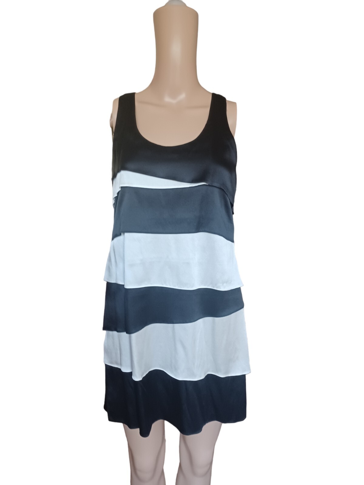 Karlie Womens Sleeveless Silk Sheath Pencil Dress Ruffled Sleeves Size Small