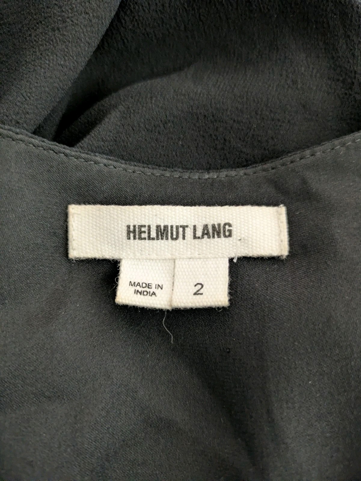 Helmut Lang size 2 black beaded Asymmetric Draped Twist Sleeveless Dress RARE