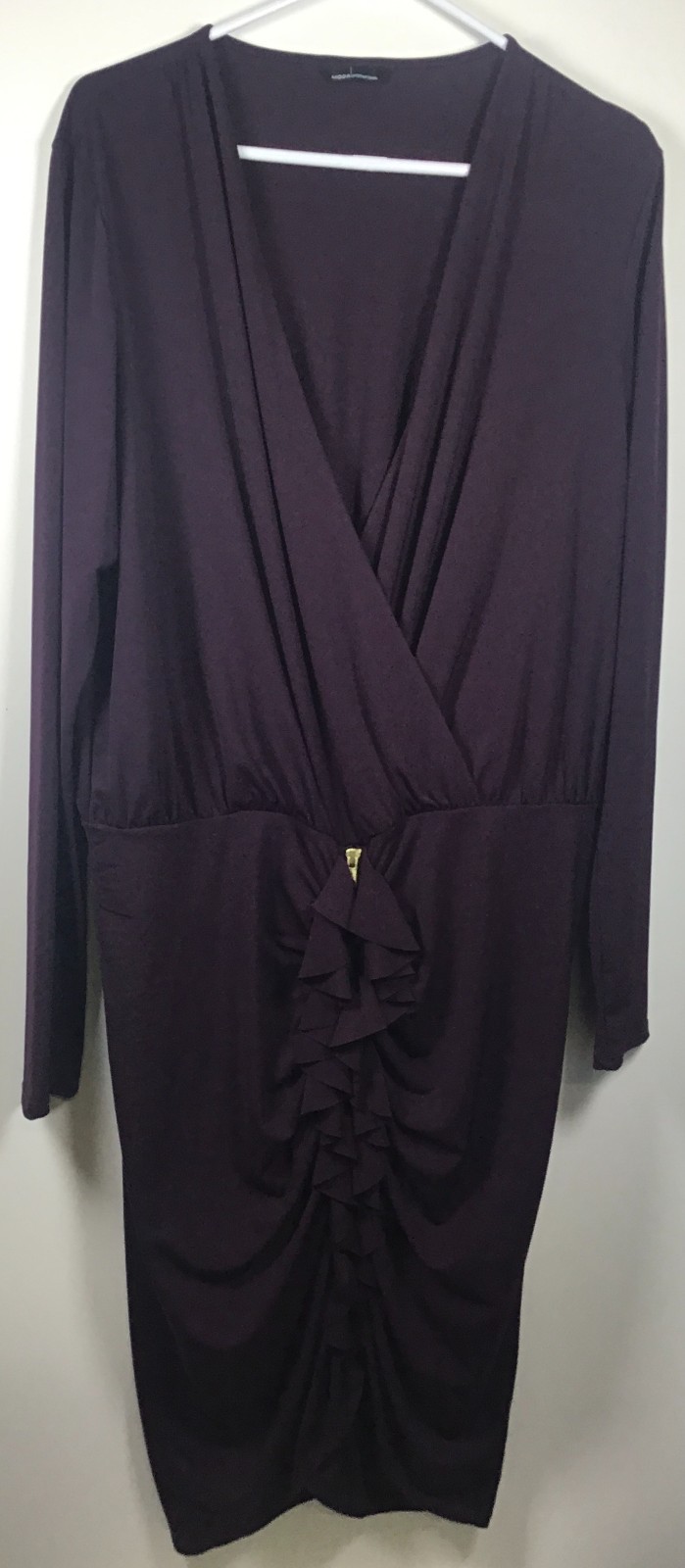 Moda International Woman’s Burgundy Long Sleeve Dress