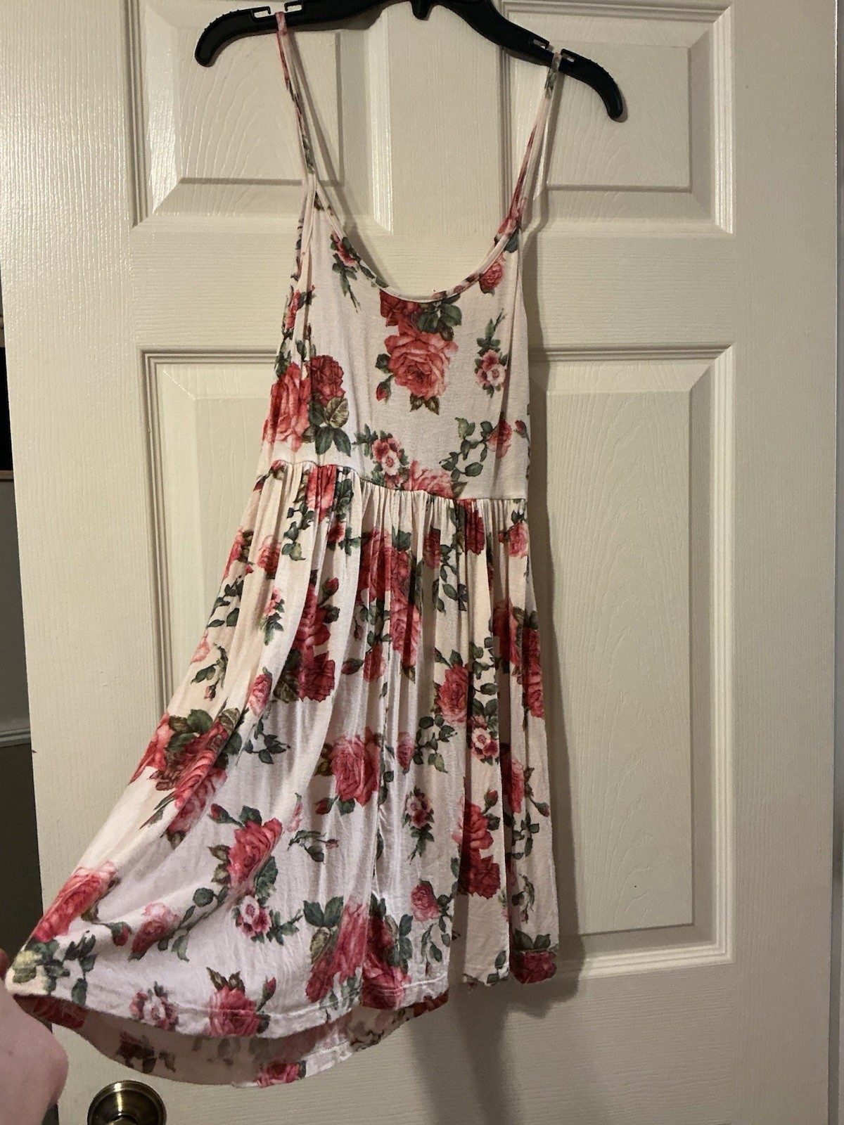 DEB Y2K Rose Print Mini Dress Coquette Mall Girl Skater Small