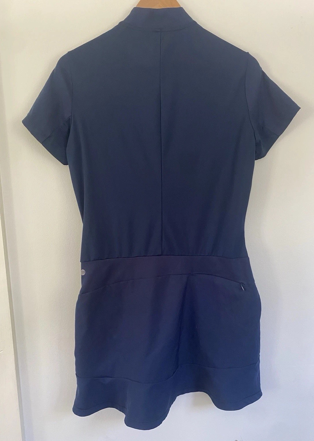 Adidas Frill Golf Dress Blue Pockets Womens Medium Recycled Materials Activewear