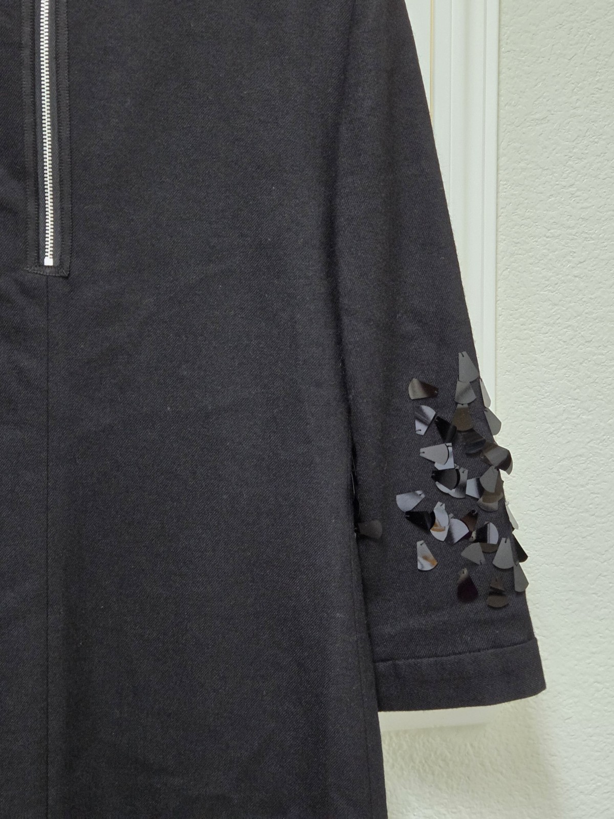 Tory Burch Sequence Wool Dress Black Floral Embellished Silk Lined Size 2 NWOT