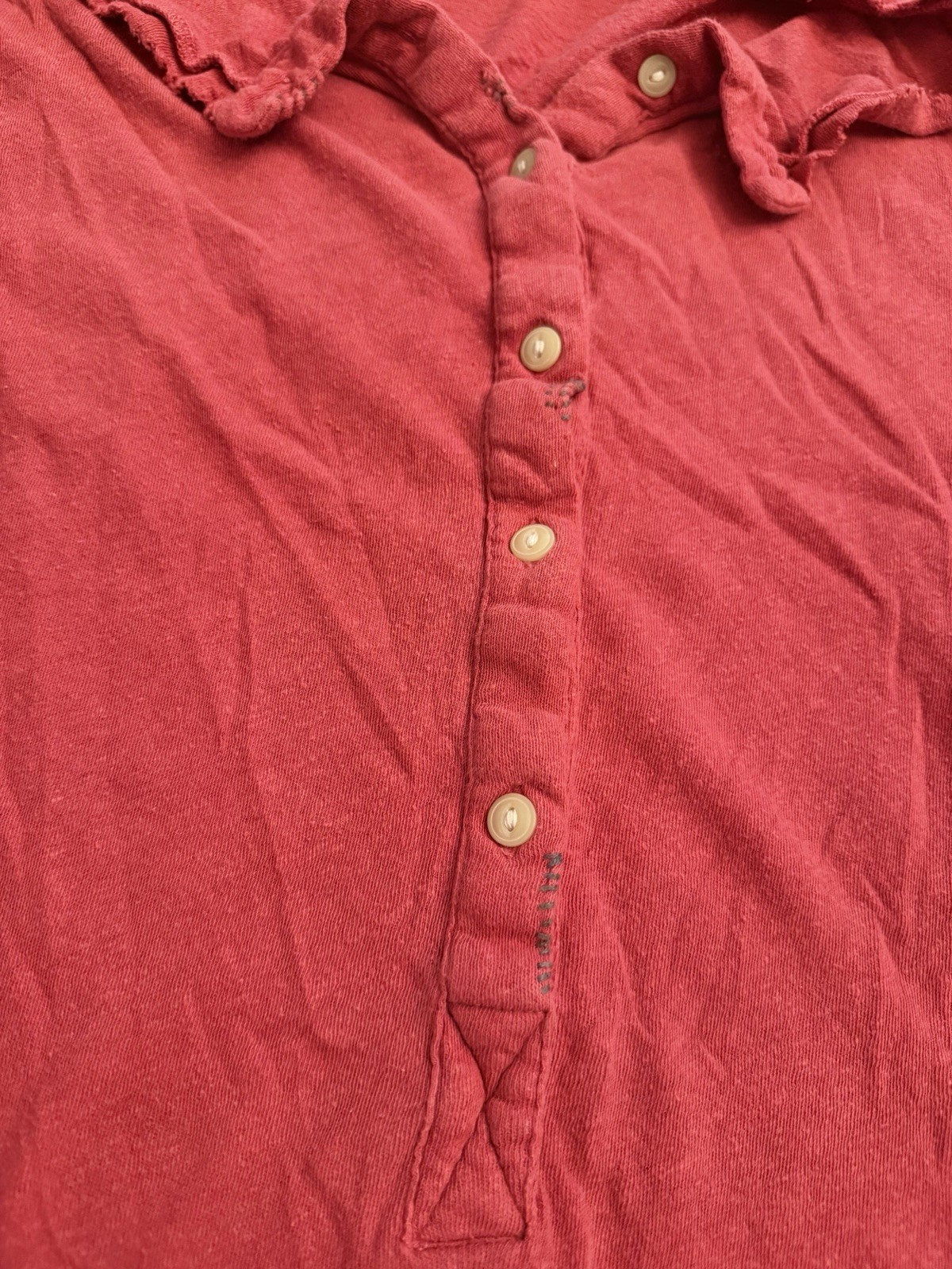 SUPER RARE Magnolia Pearl Red Long John Henley Tunic Dress Pre Loved