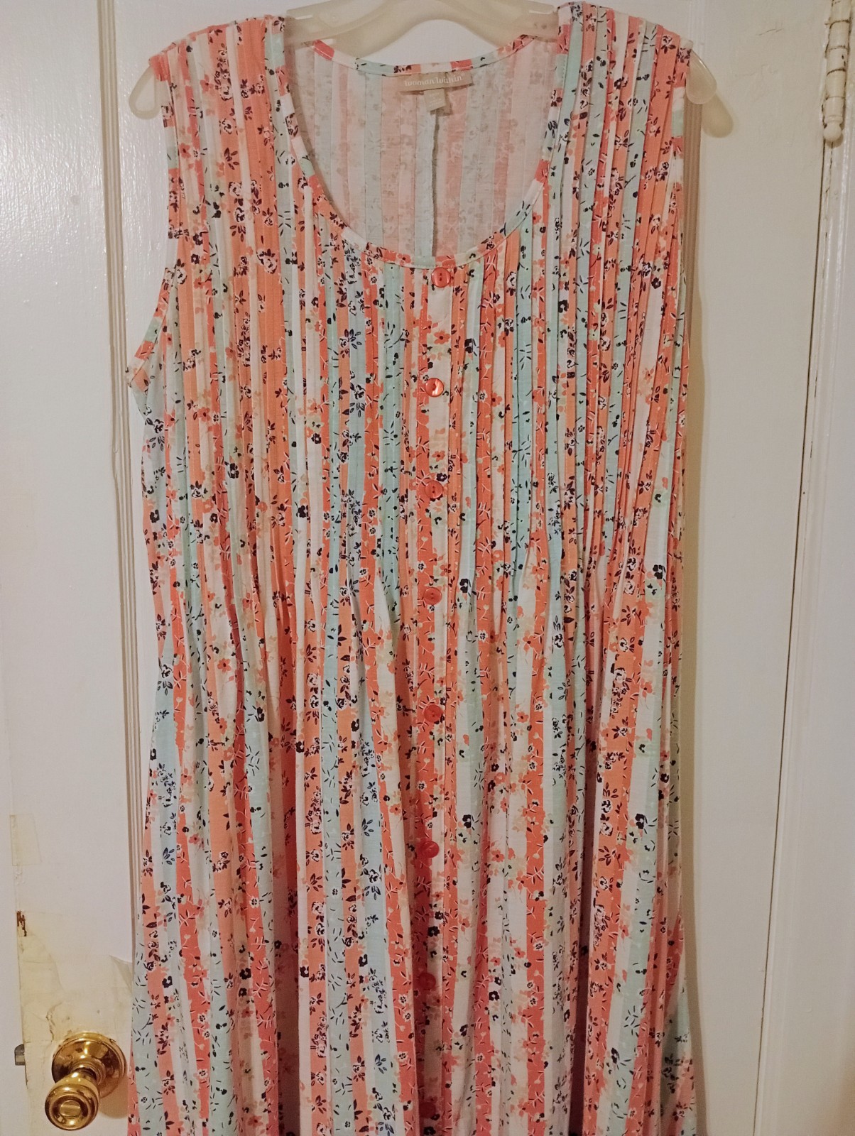 Woman Within Floral Pleated Dress 18-20
