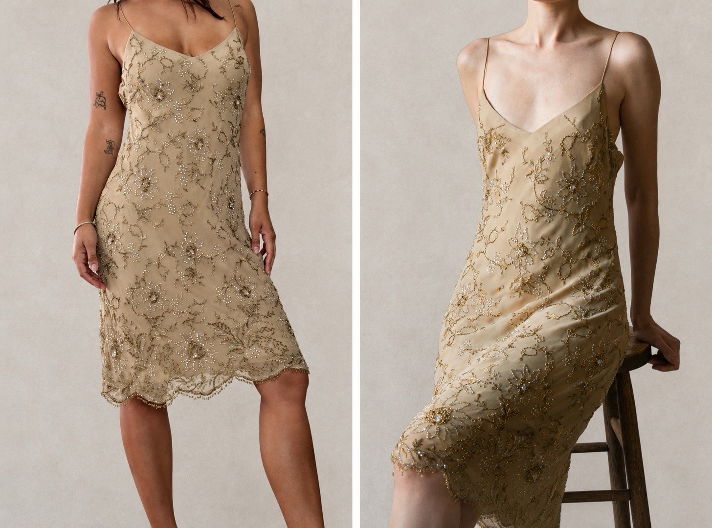 Ralph Lauren Collection Floral Silk Beaded Slip Dress Embellished Bias Vintage
