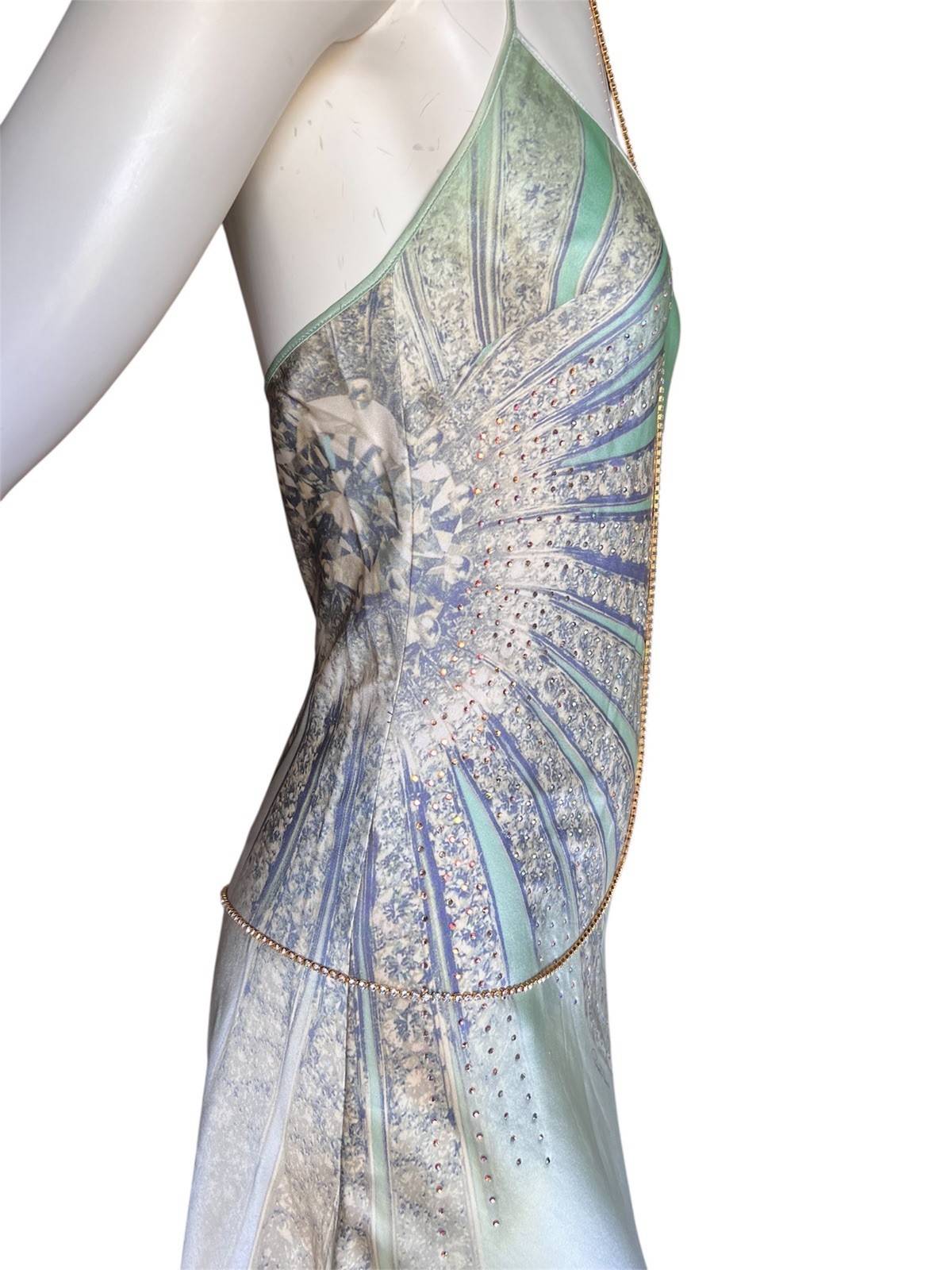 Roberto Cavalli SS 2000 Embellished Dress And Body Chain Runway Set