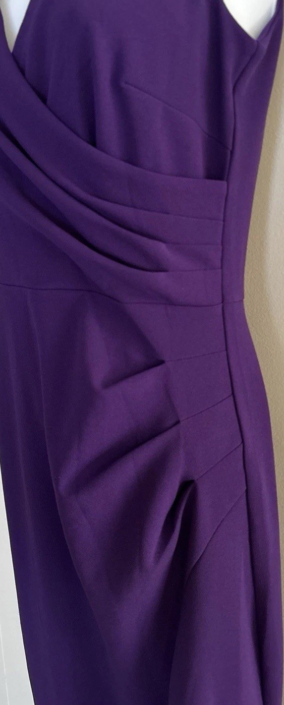 Sleeveless V Neck Split Mermaid Purple Evening Cocktail Long Dress, Urban Chic
