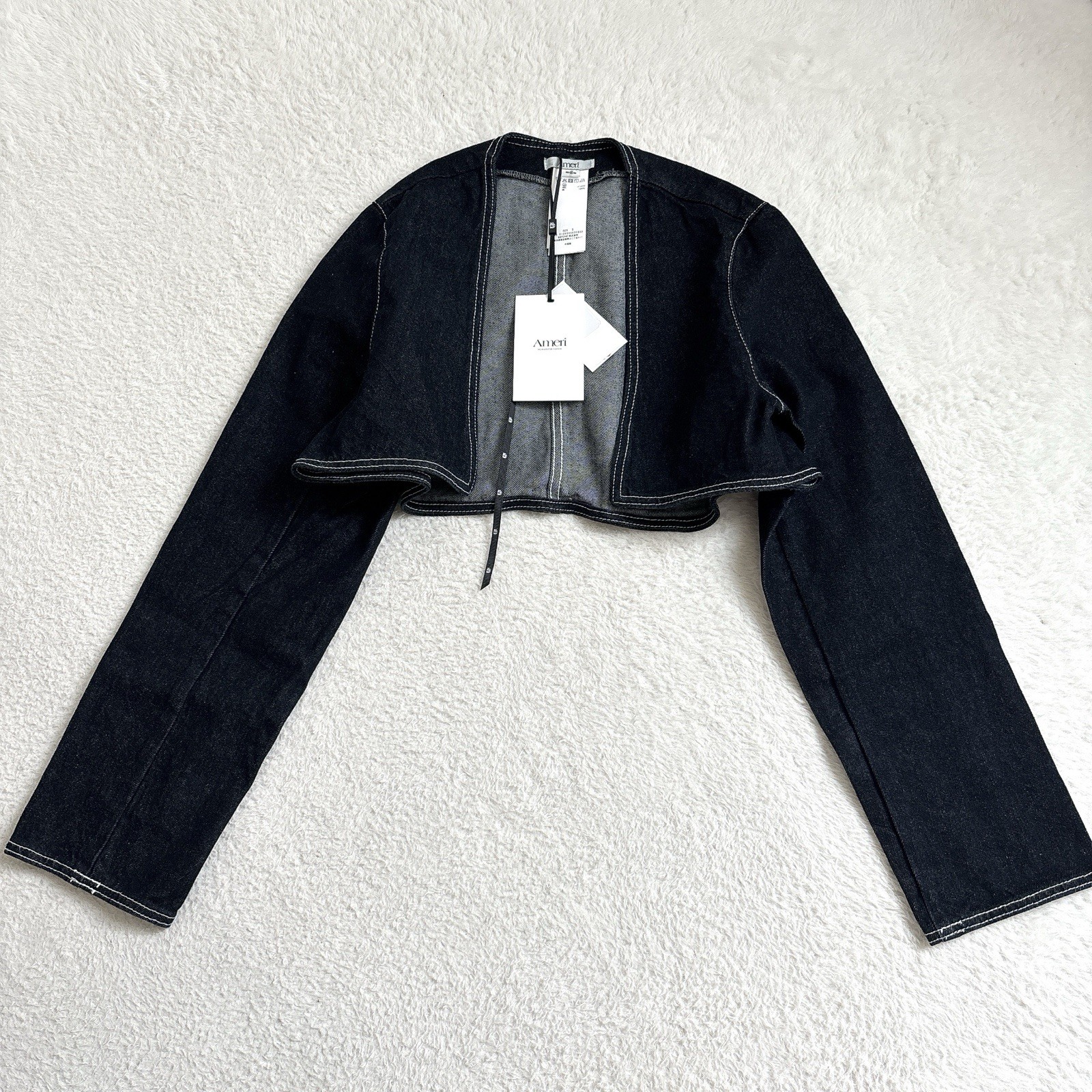 Ameri VINTAGE Japan BOLERO SET DENIM DRESS S Blue Denim Jacket Dress Set New