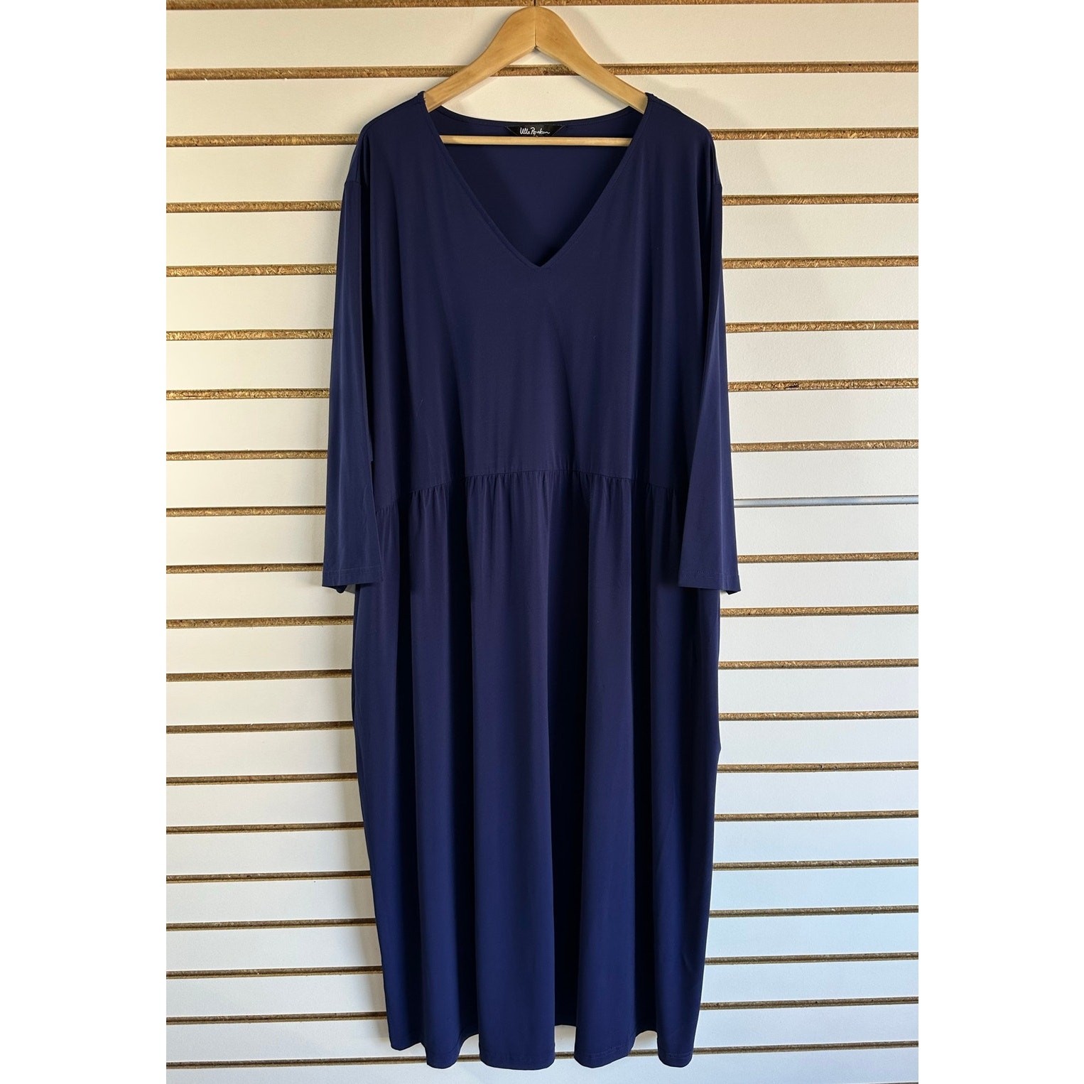 Ulla Popken Navy Pocket Maxi Dress 32 34 5X 6X Coastal Nautical