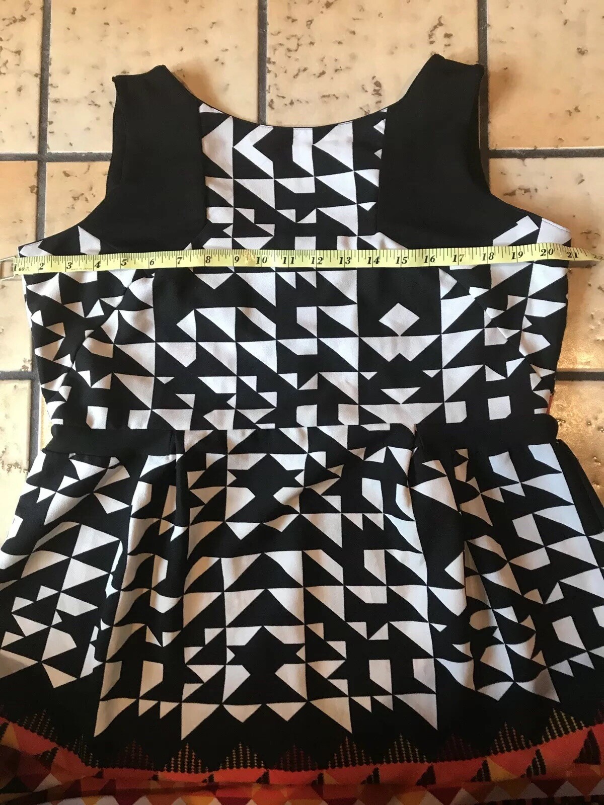 A.N.D Black, White and Multicolor Aztec Sleeveless Summer Dress Sz XL