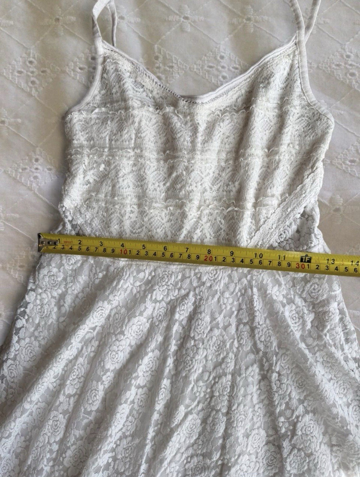 Abercrombie & Fitch Womens M White Floral Lace Mini Lined Slip Dress Straps NWOT