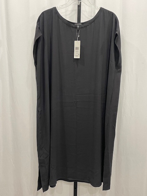 NWT! EILEEN FISHER $248 Size 3X ‘Graphite’ Gray Bateau Nk Dress Machine Wash!