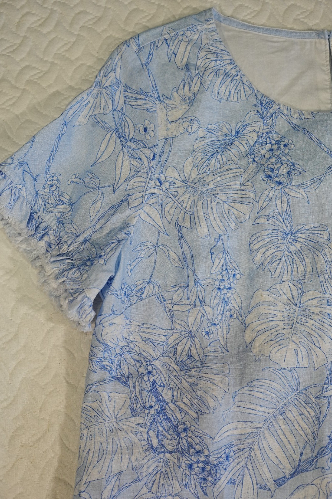 Tommy Bahama Tropical Parrots Linen Dress M Dress