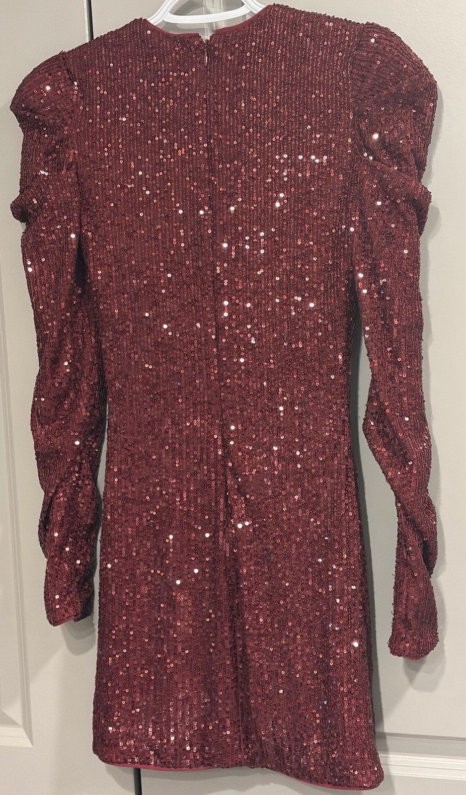 Michael Costello X Revolve Dark Red Sequin Mini Dress XS