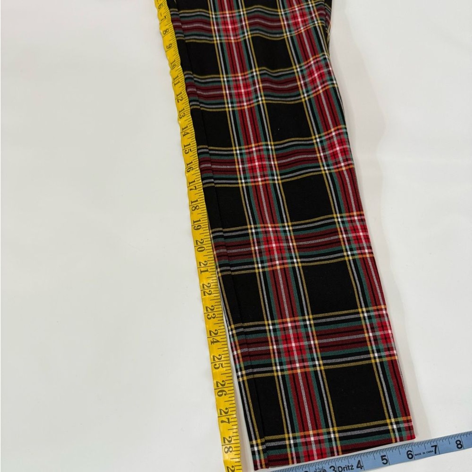 J.Crew Ruby full length tartan Plaid Trousers in Red and Black in size 8