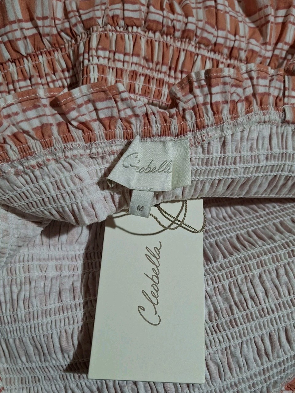 Cleobella Bellini Plaid Smocked Magnolia Ankle Dress M NEW $288