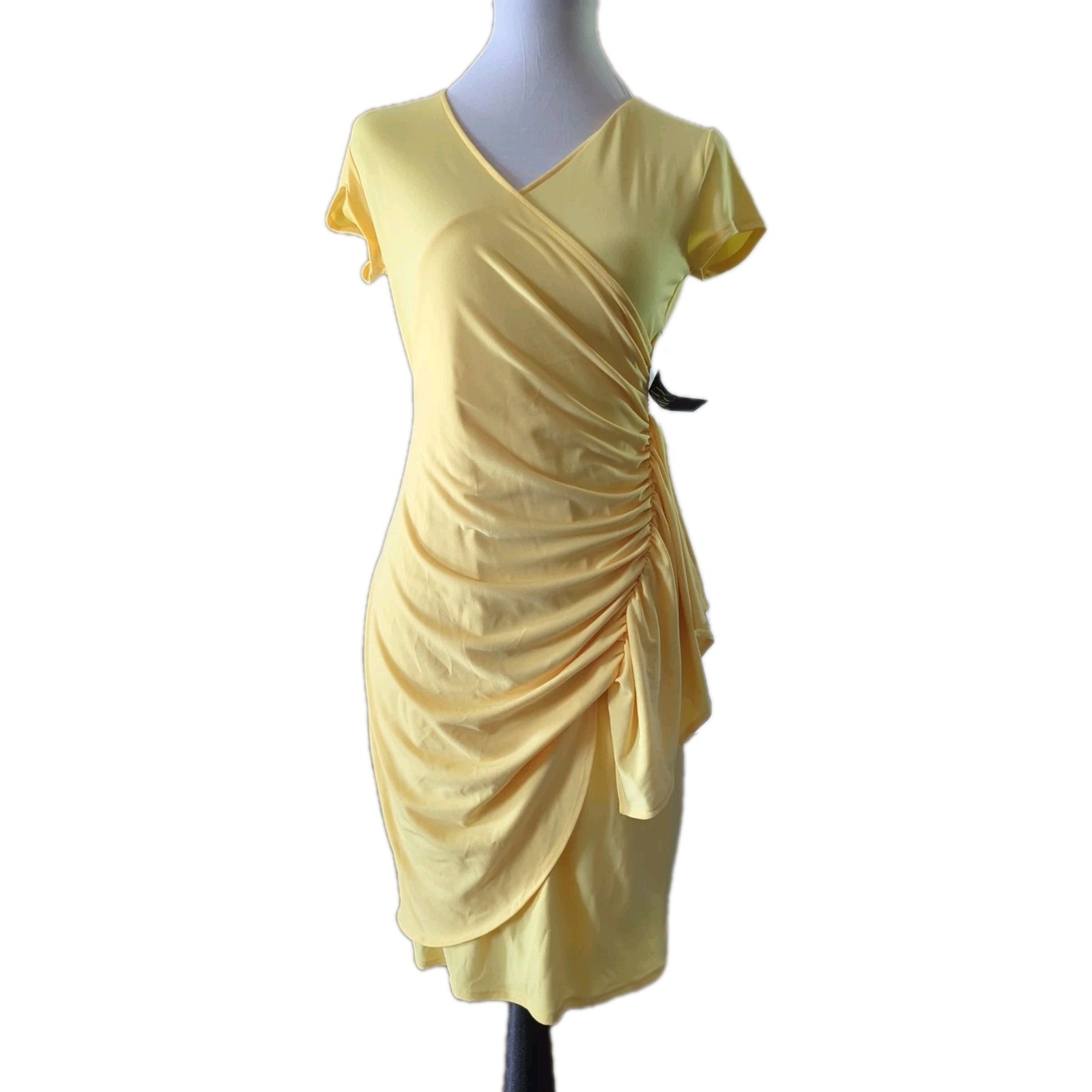 NY&C Ruched Yellow Dress Size XS NWT