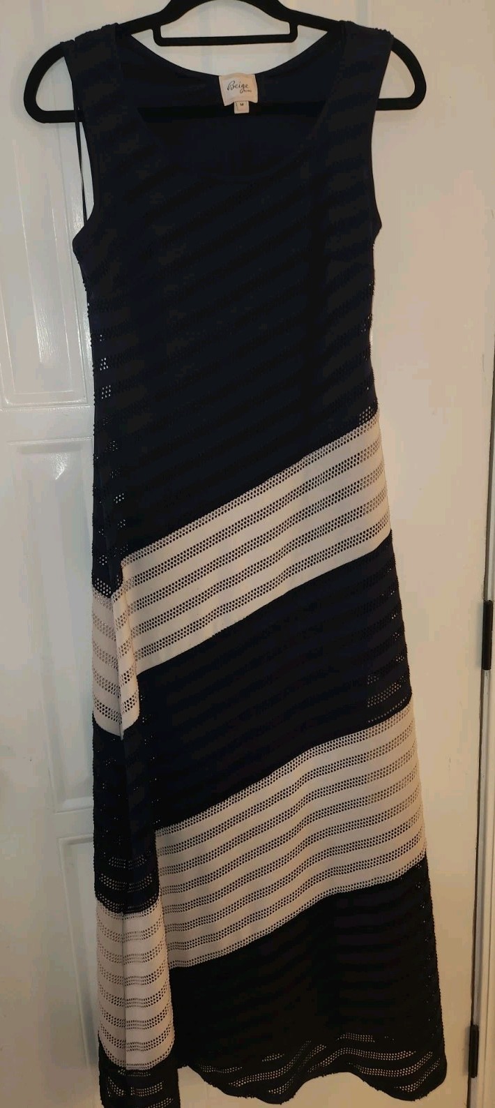 Beige by ECI Navy/White Sleeveless Colorblock Maxi Dress, M – MSRP $100