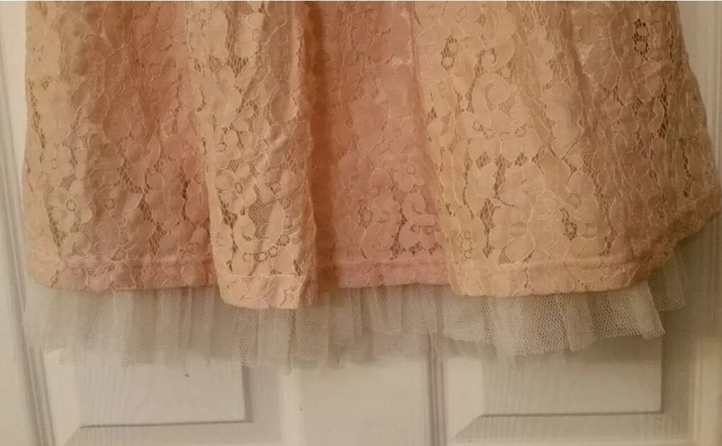 Strapless Beige Lace Ivory Lined Fairy Party Cocktail Dress Modcloth Alythea