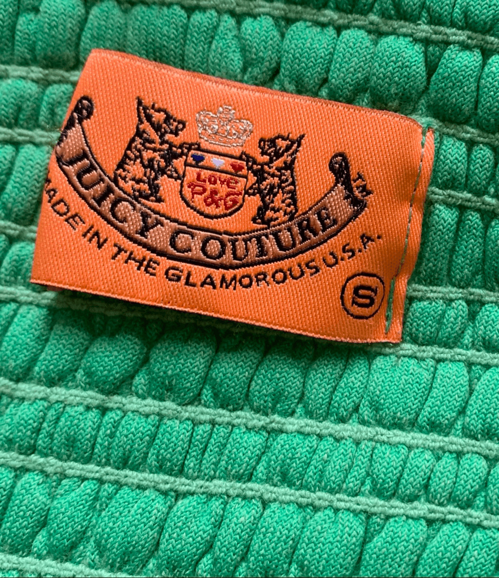 Juicy Couture TERRY Strapless Green MINI TUBE DRESS COVER UP sz S