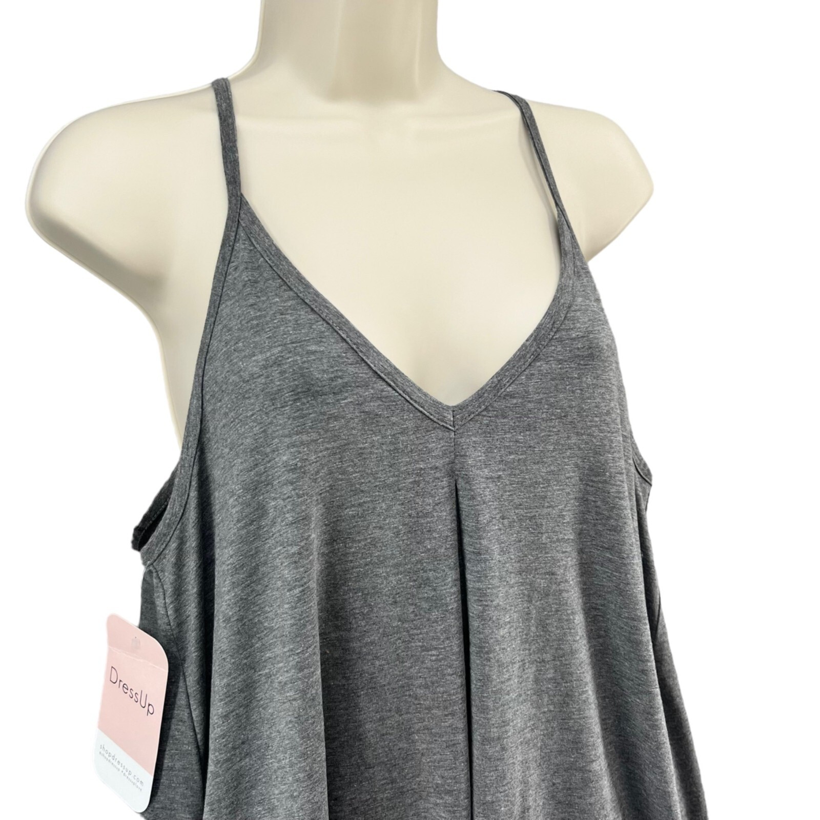 Hudson Gray Mini Dress Solid Grey Sleeveless Cotton Stretch Size M