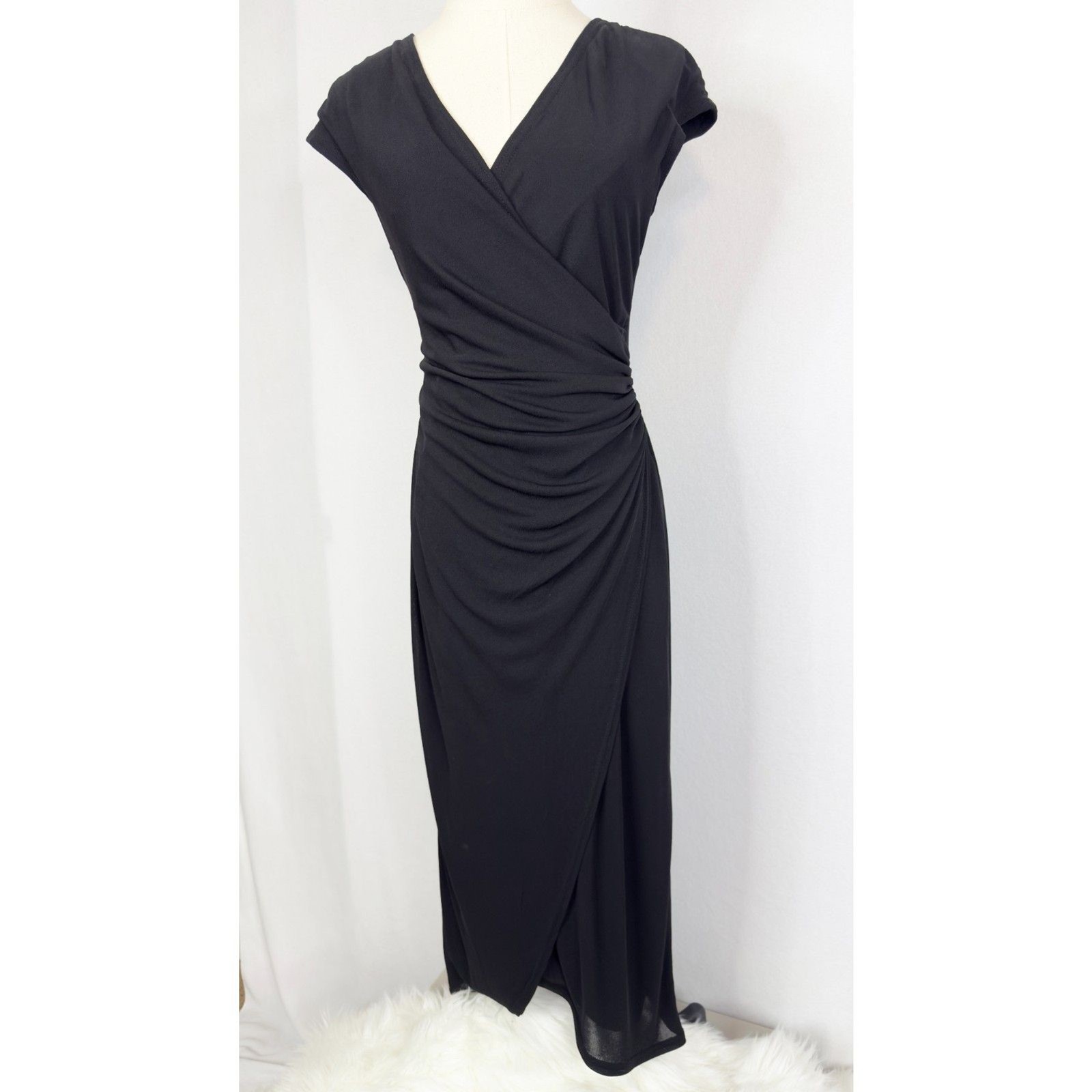 Vintage Tadashi | Saks Fifth Avenue | Black Midi to Maxi Dress | Sz 6