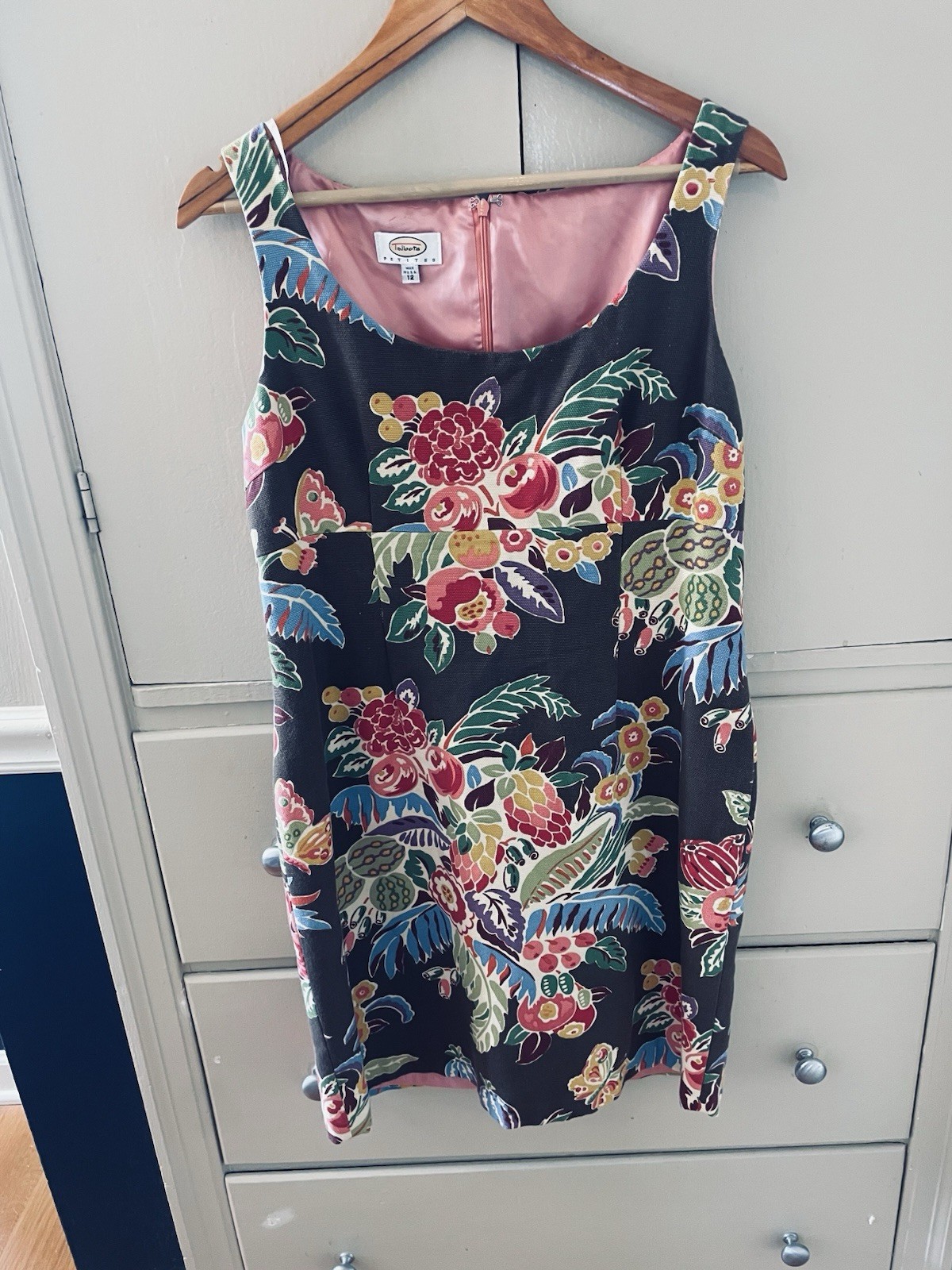 Talbots Women’s 14 Runs Small Floral Dress Garden Party Back Zip Lined Vintage