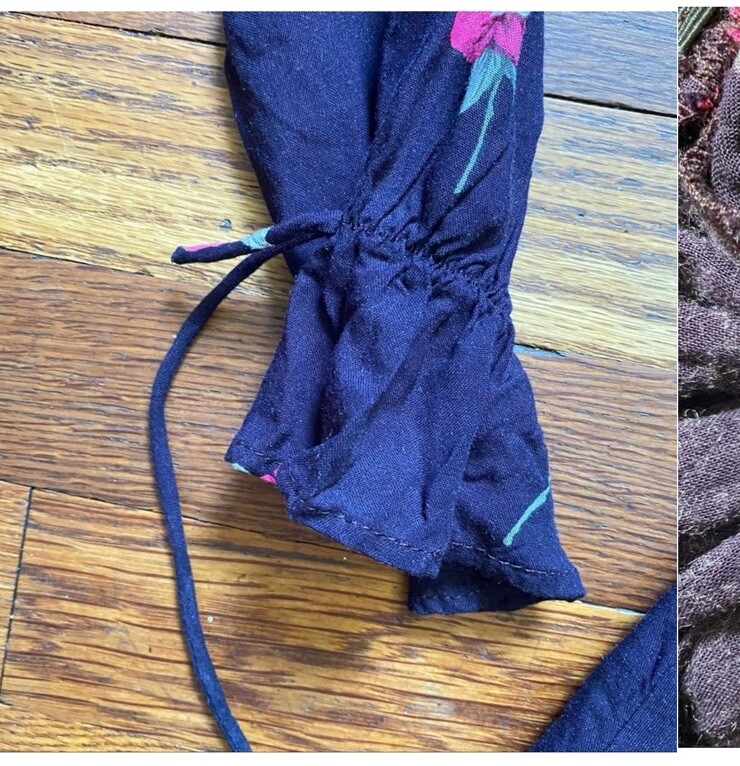 Motel plunging front dark purple ruffle bottom dress size medium