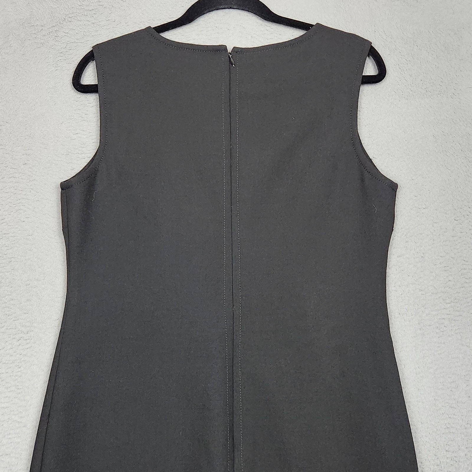 Talbots Dress Womens 10 Black Sleeveless Wool Blend Sheath Lined Office Career