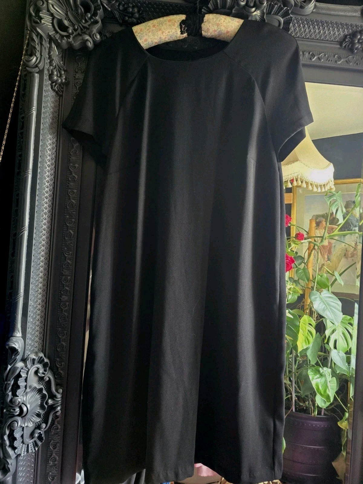 Little Black Shift Dress M and S 14 Max Bust 40 Inches Chic Straight Work Wake