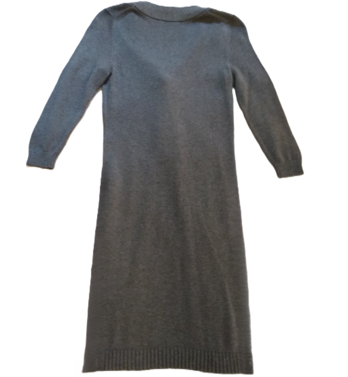 Banana Republic Gray 3/4 Sleeve Necktie Sash Sweater Dress Knit Workwear Size XS
