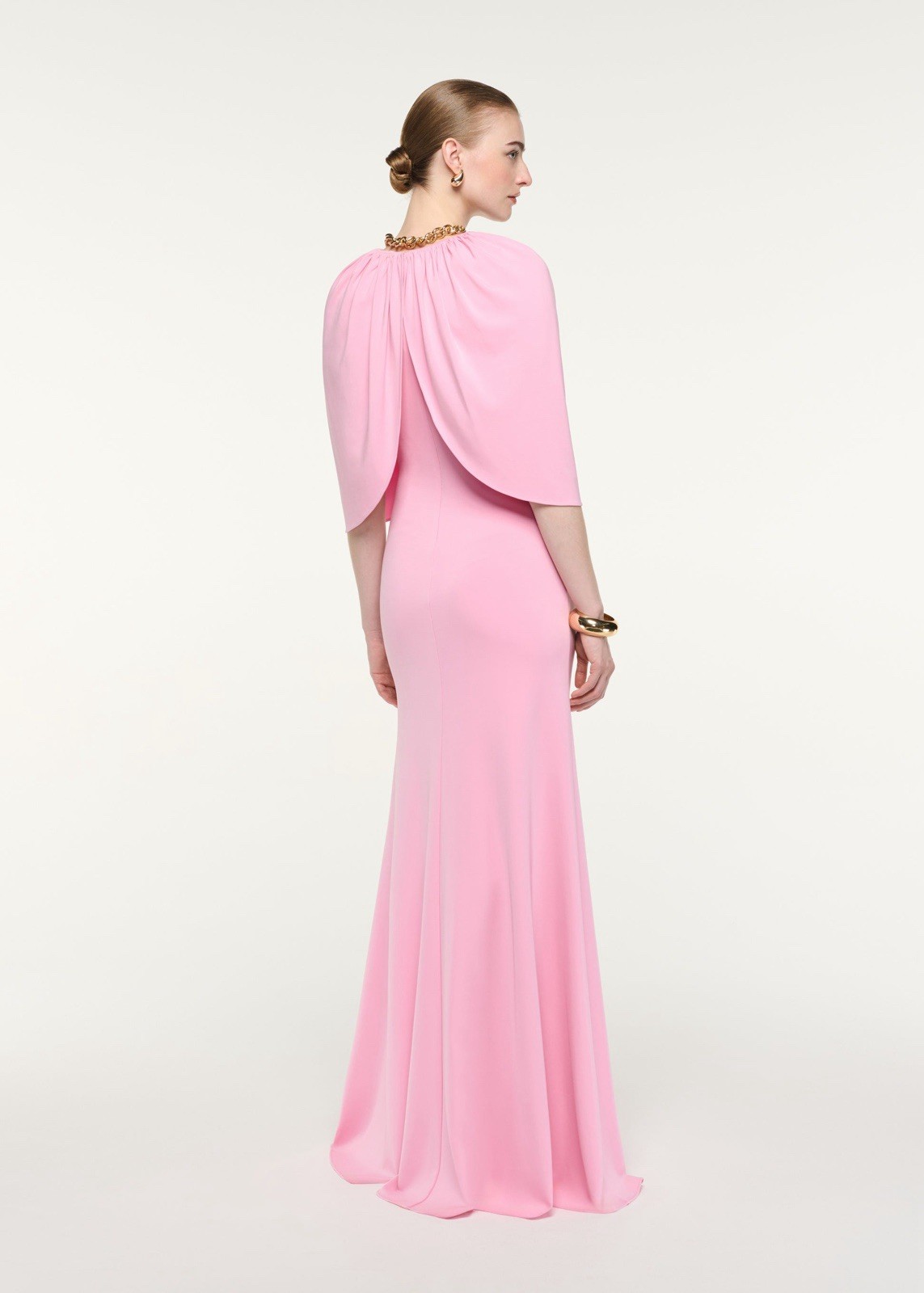 roland mouret GATEHRED CAPE JERSEY GOWN $ 1300 Size US 4 UK 8