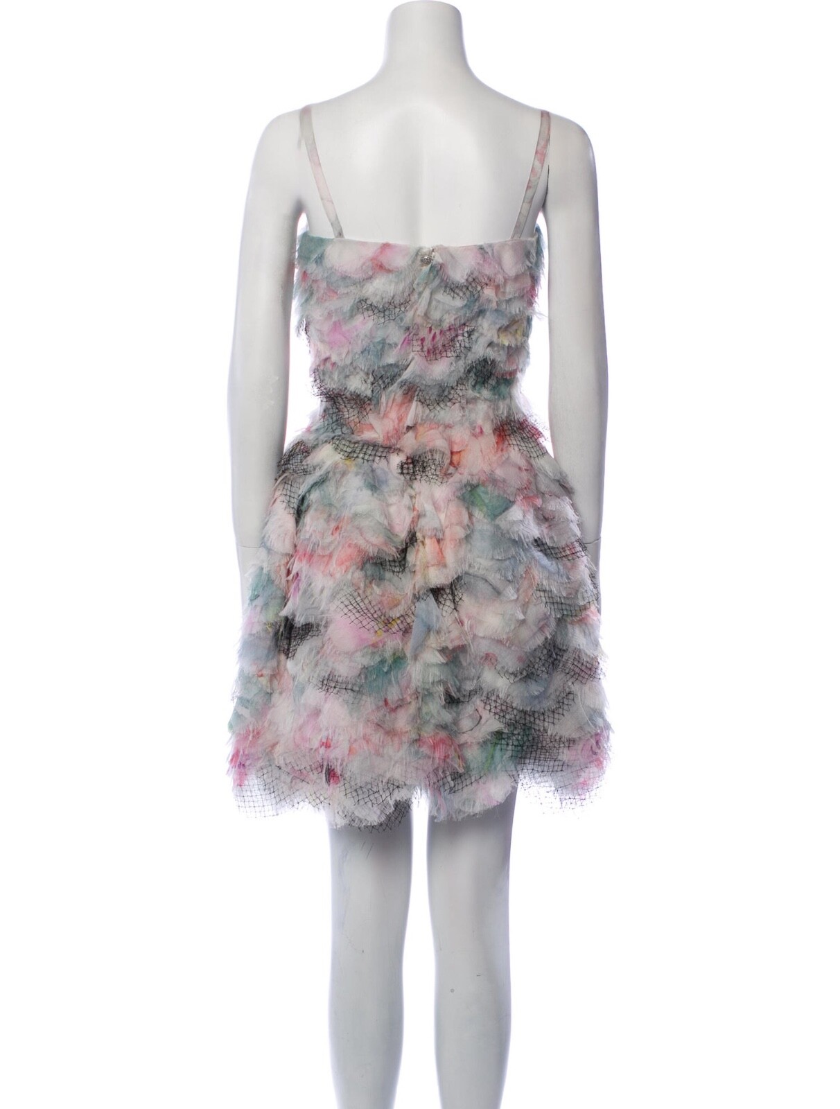 CHANEL RUNWAY Gorgeous Net Ruffle Layered Sexy Feminine Dress 42