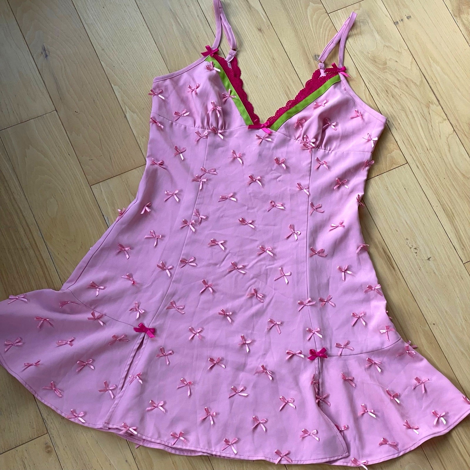 Coquette Bow Pink Balletcore Fairycore Princesscore Mini Babydoll Dress S/M